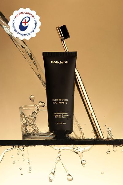 Зубна паста Solident Gold-Infused Toothpaste з колоїдним золотом 2072 фото